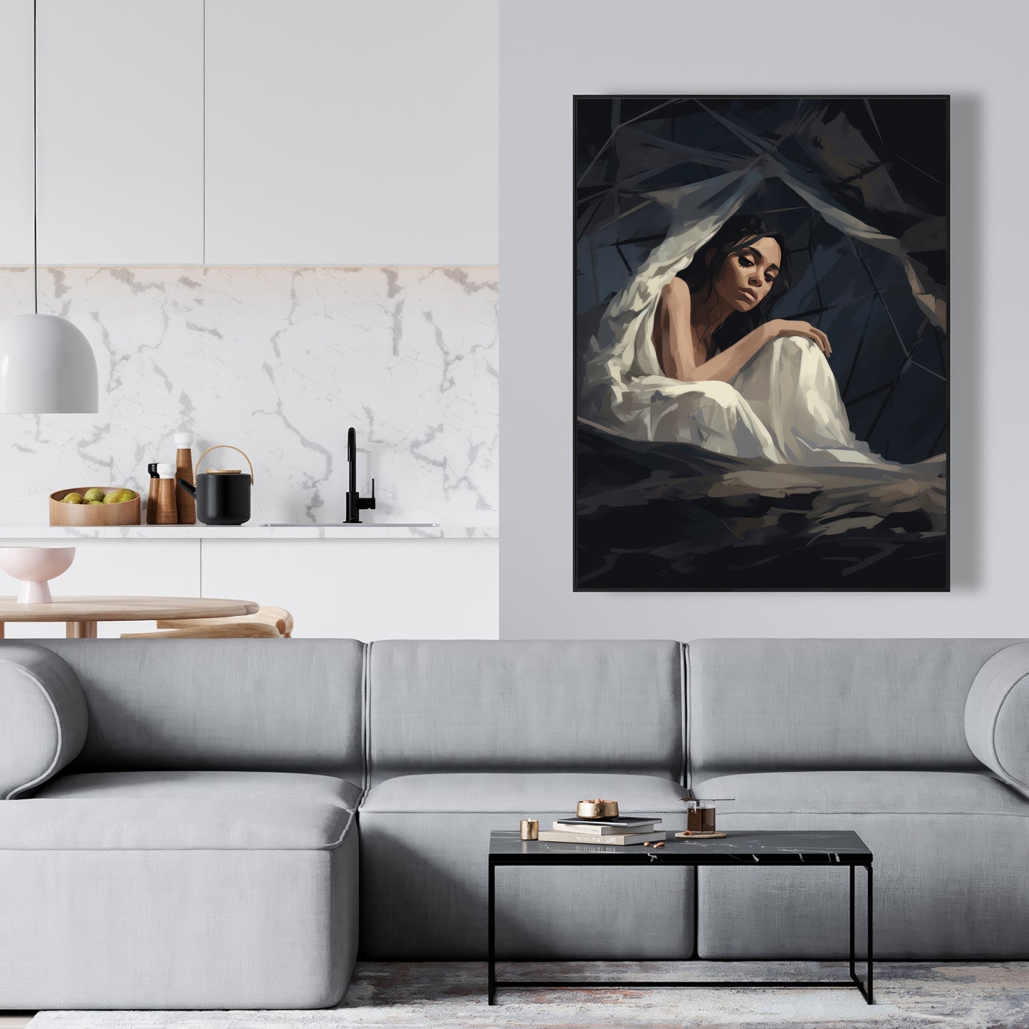 Cocooned - 36"x36" Framed canvas