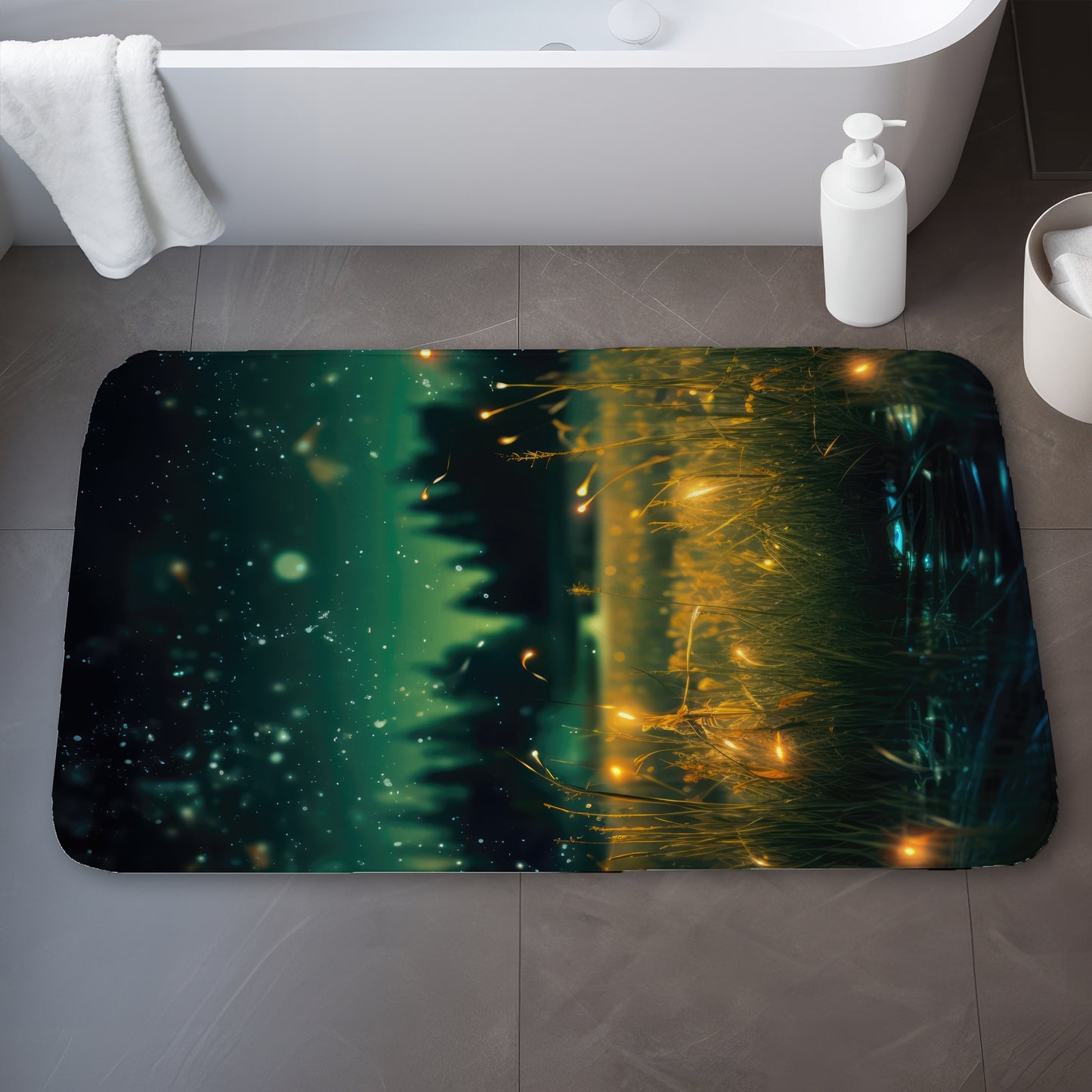 Light in the Dark - Green Bath Mat for Home Decor | Cozy Comfort