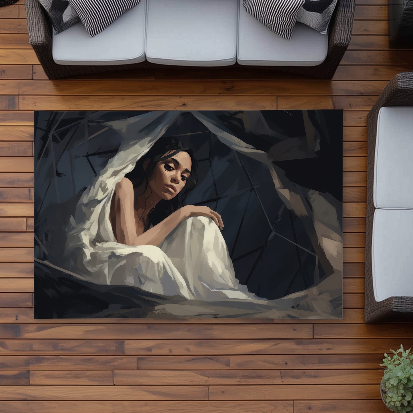 Cocooned Beige Outdoor Area Rug for Home Decor | Stylish Comfort