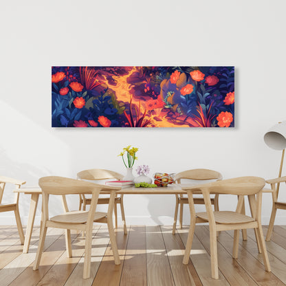 Burning Flowers - Pink Canvas Art for Home Decor | Stylish Decor
