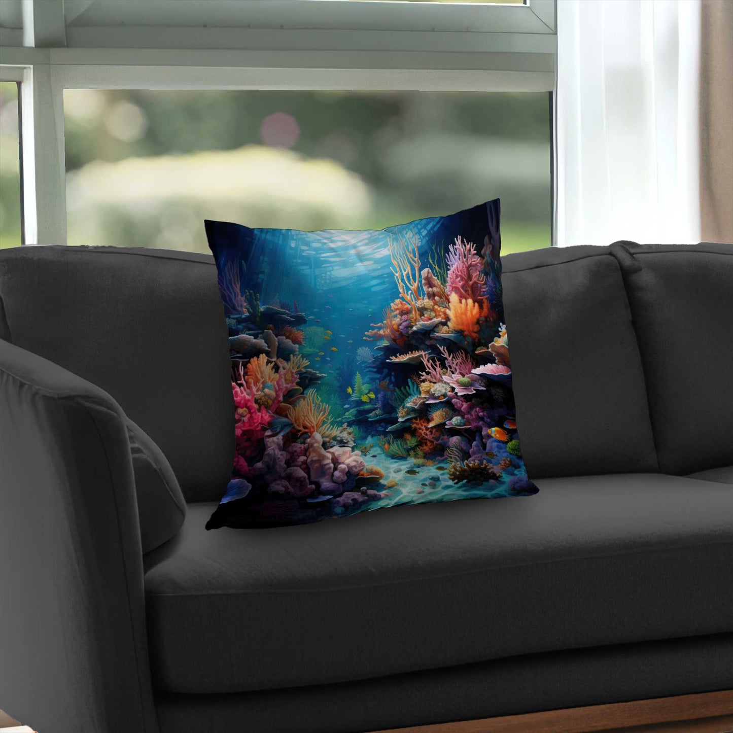 Coral Poly Twill Throw Pillow - Stylish Home Decor Accent