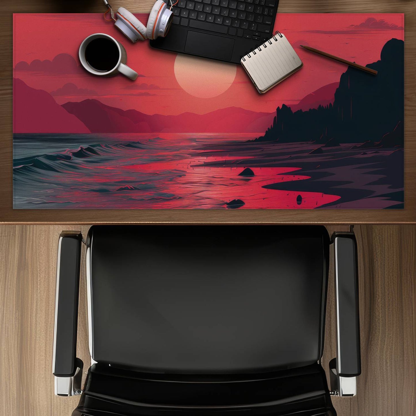 Red sky - Desk mat - Print on demand