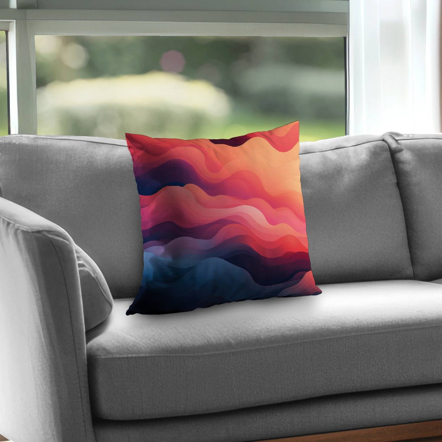 Coussin décoratif en sergé de polyester effet fumée | Décoration élégante