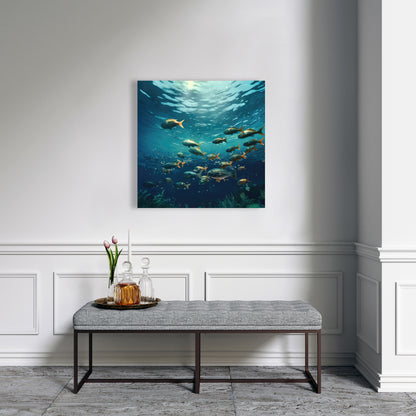 Shallow Swim - Beige Canvas Home Decor for Elegant Spaces