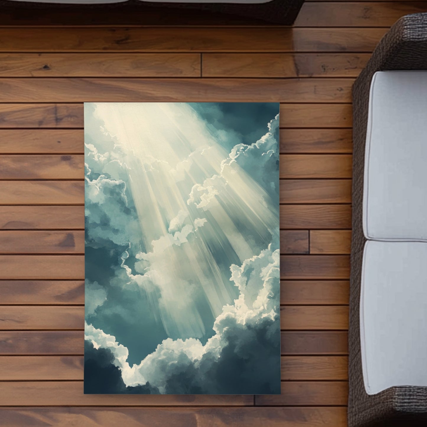 Beam of Light - White Outdoor Area Rug for Home Decor