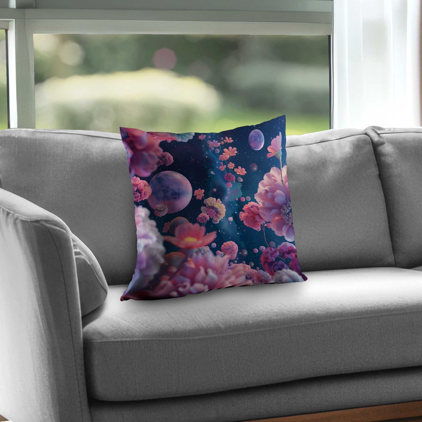 Coussin décoratif en sergé de polyester rose vide pour une décoration intérieure élégante