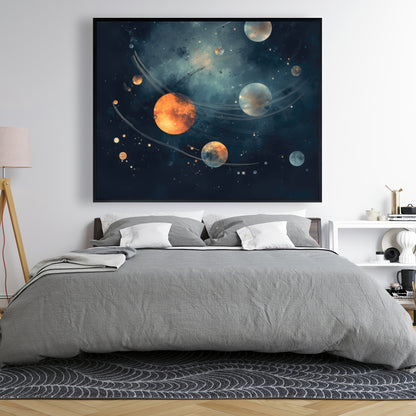 Deep Exploration - Gray Framed Canvas for Home Decor
