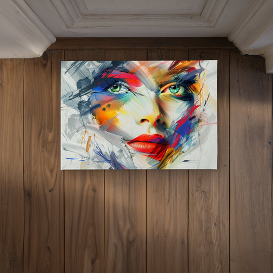 Abstract Look White Indoor Outdoor Door Mat | Home Decor