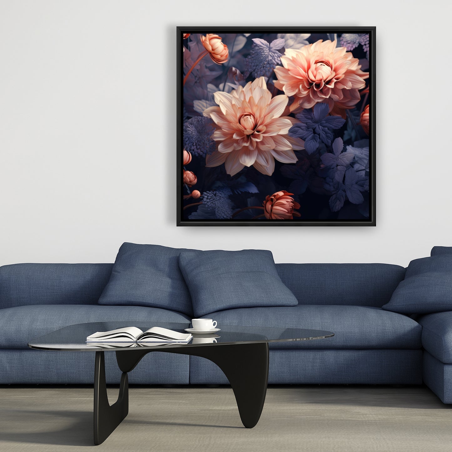 Pink and purple - 36"x36" Framed canvas