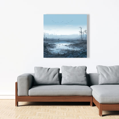 Swampy lands - Blue Canvas Wall Art for Home Decor