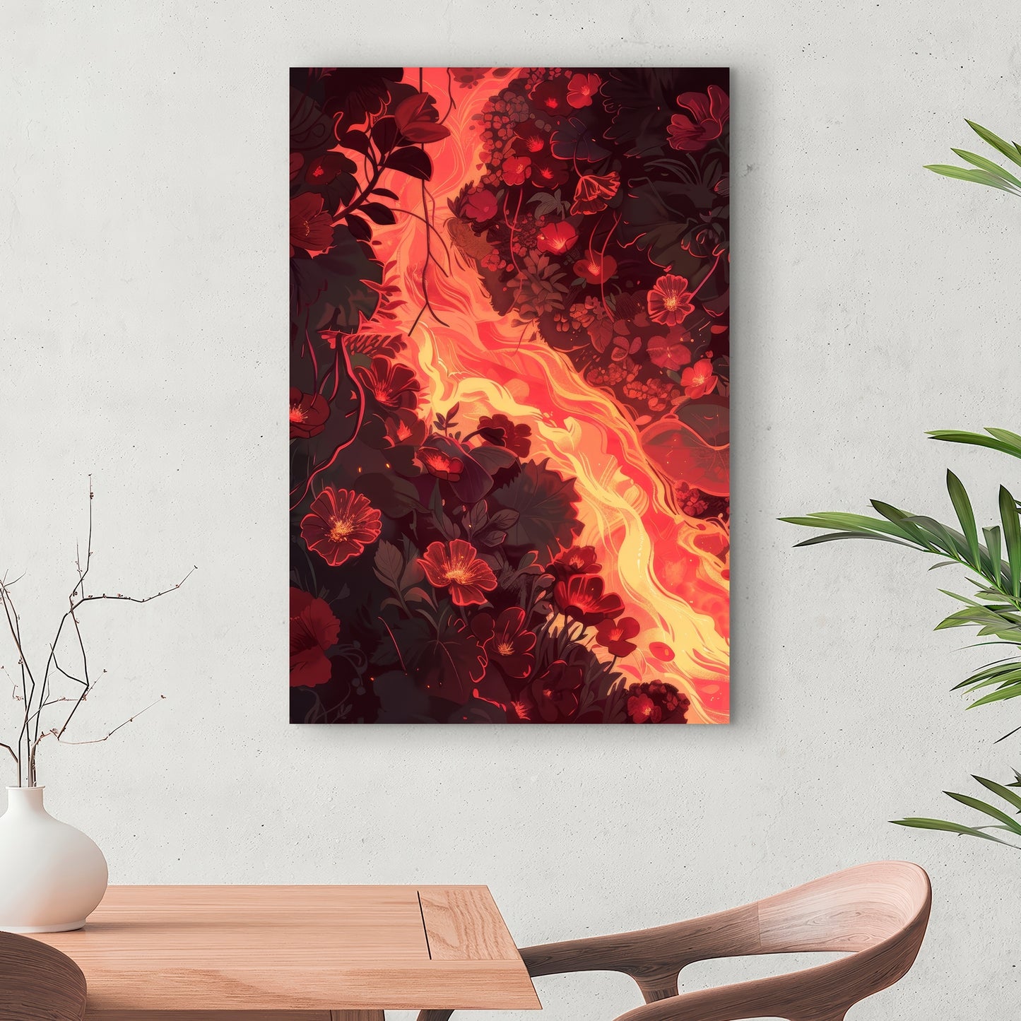 Seering Flowerbed - Black Canvas Decor Art | Stylish Design