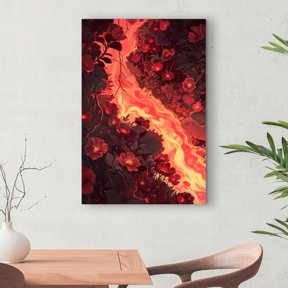 Seering Flowerbed - Black Canvas Decor Art | Stylish Design