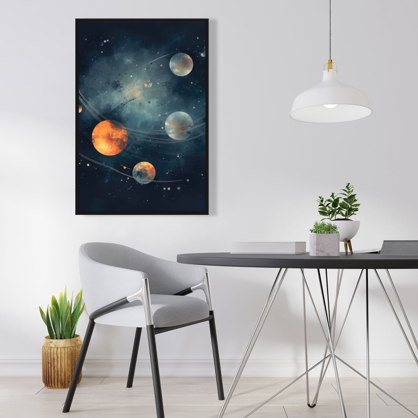 Deep Exploration - Gray Framed Canvas for Home Decor