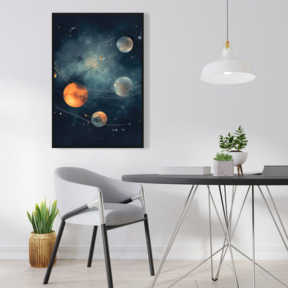 Deep Exploration - Gray Framed Canvas for Home Decor