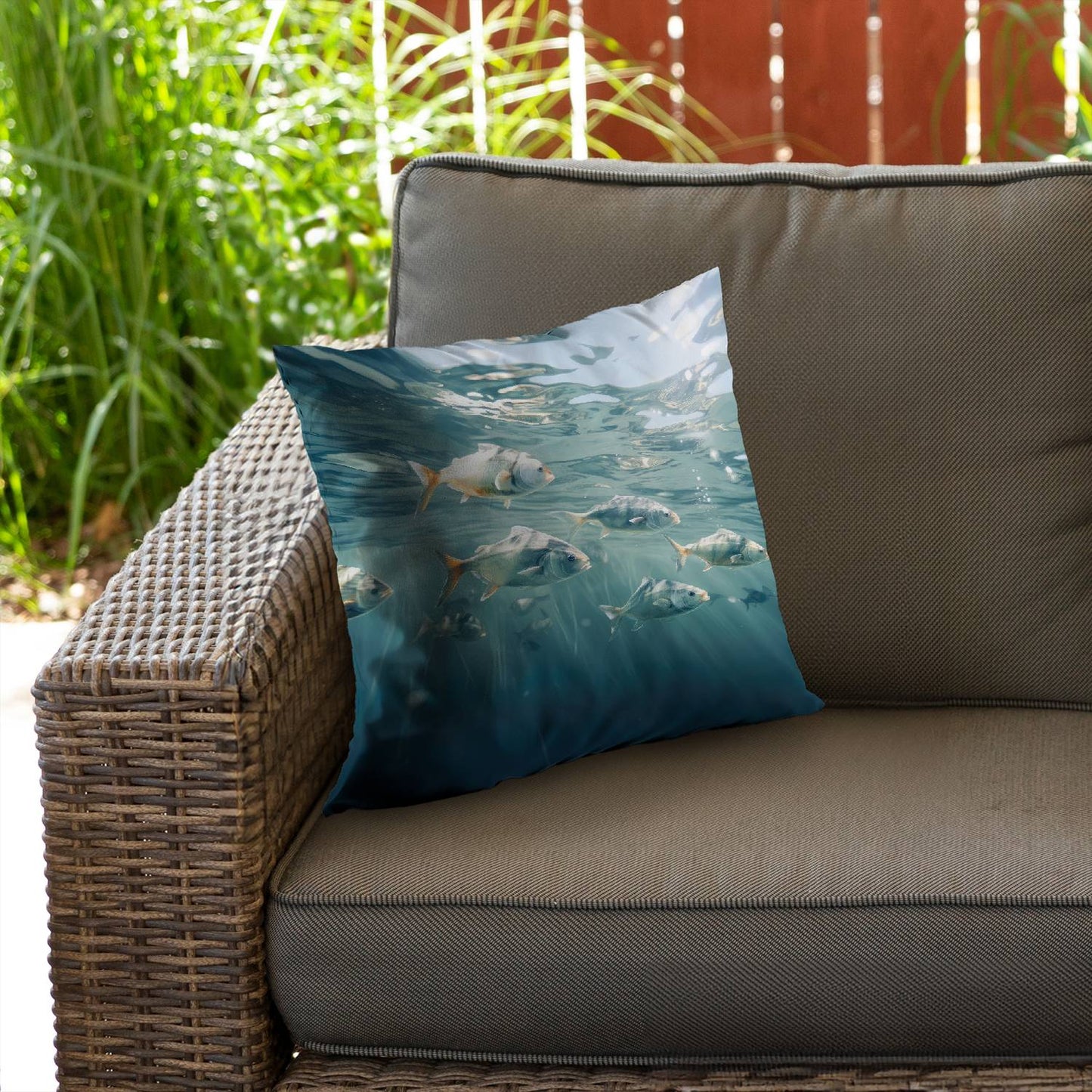 Swimming peacefully - Throw pillow - Print on demand