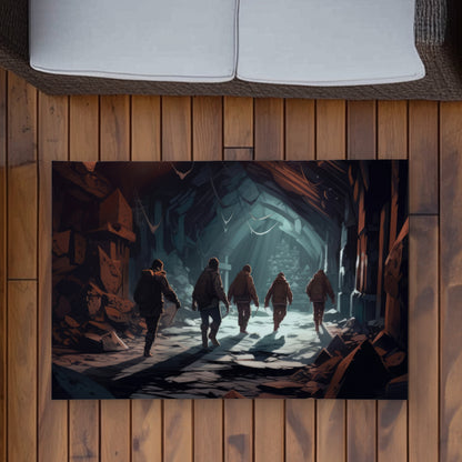 The Catacombs - Black Outdoor Area Rug for Home Decor