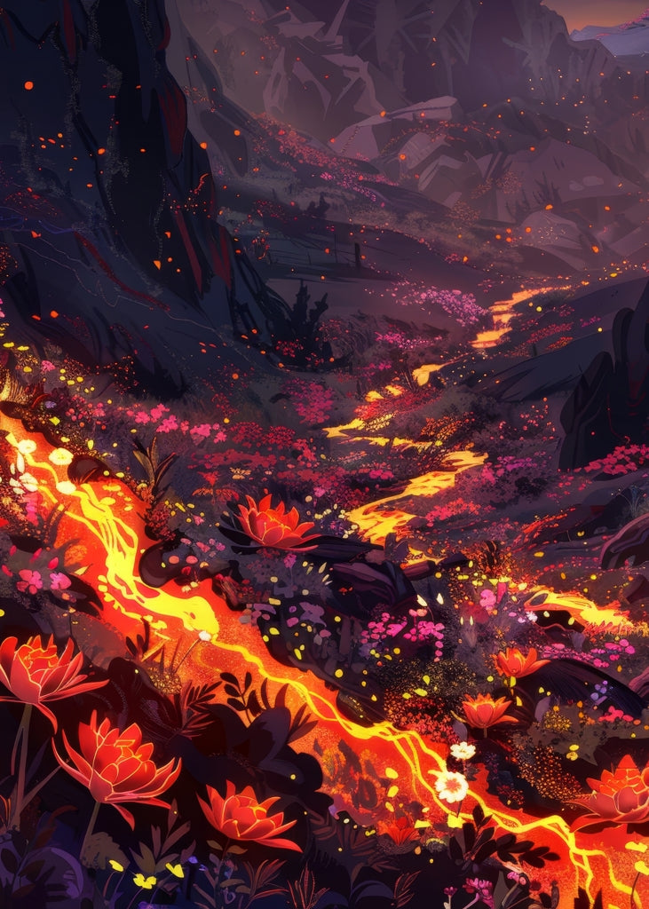 Bloom and eruption - 17"x24" Bath mat