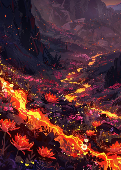 Bloom and eruption - 17"x24" Bath mat