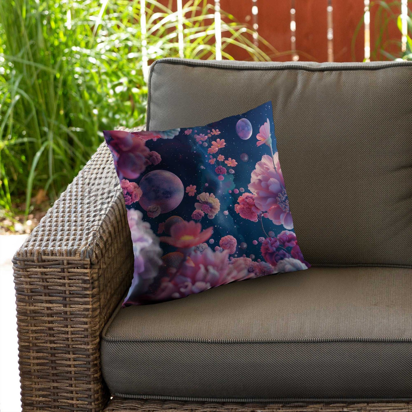 Coussin décoratif en sergé de polyester rose vide pour une décoration intérieure élégante