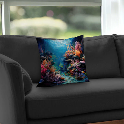 Coral Poly Twill Throw Pillow - Stylish Home Decor Accent