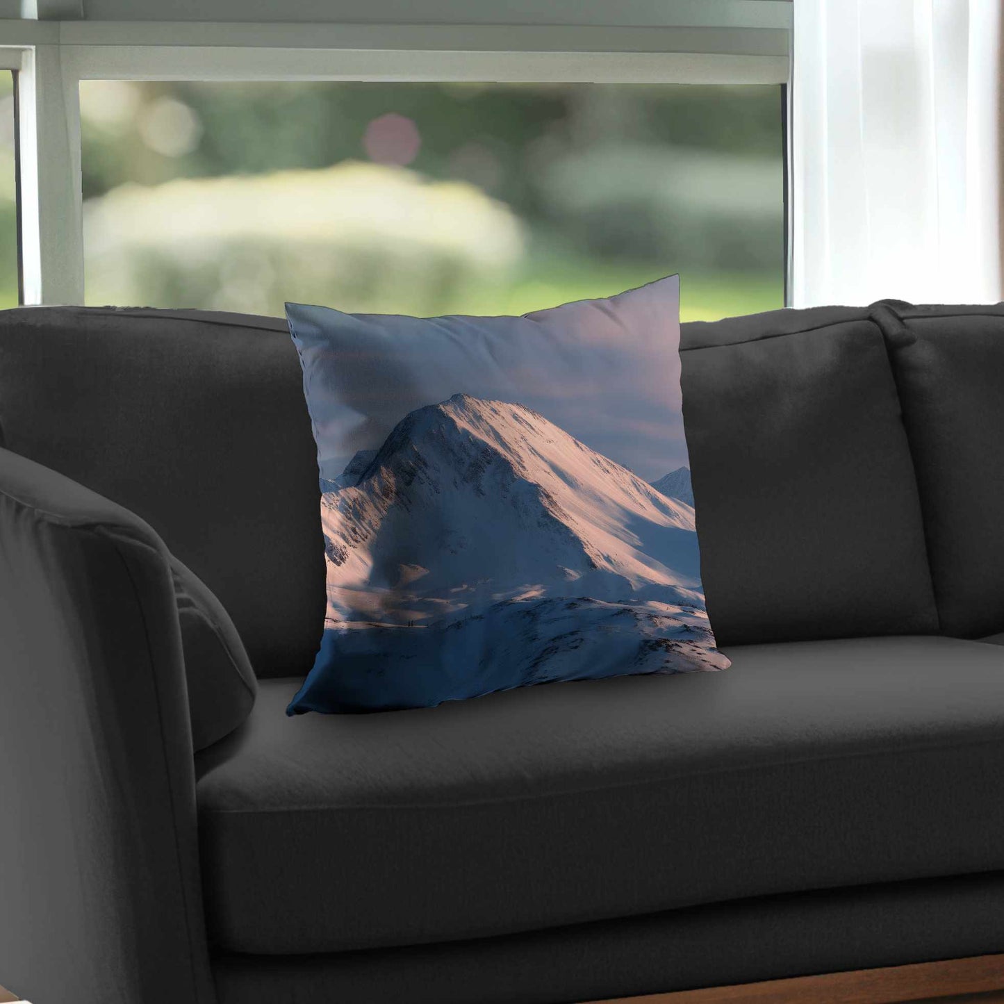Icy Peaks - White Poly Twill Throw Pillow Insert for Decor