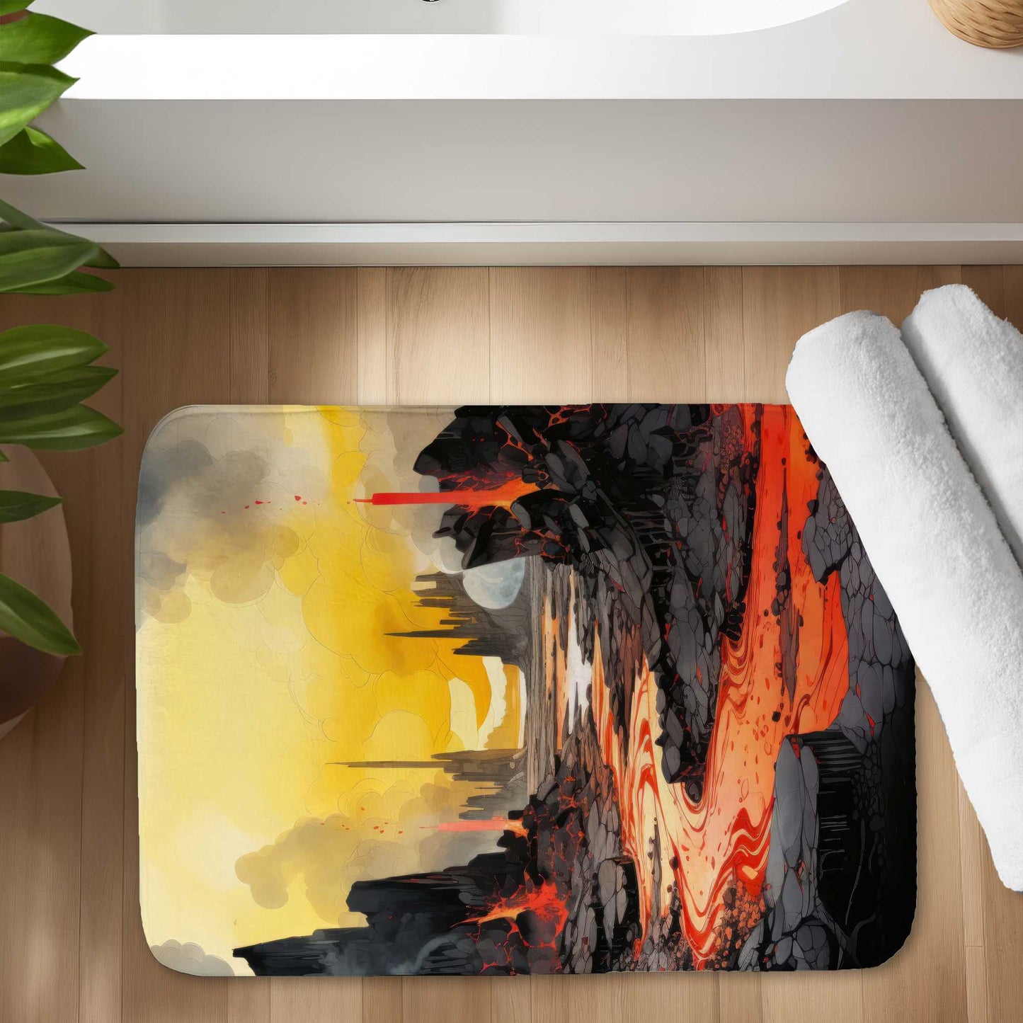 Charred Yellow Bath Mat - Stylish Home Decor Accessory
