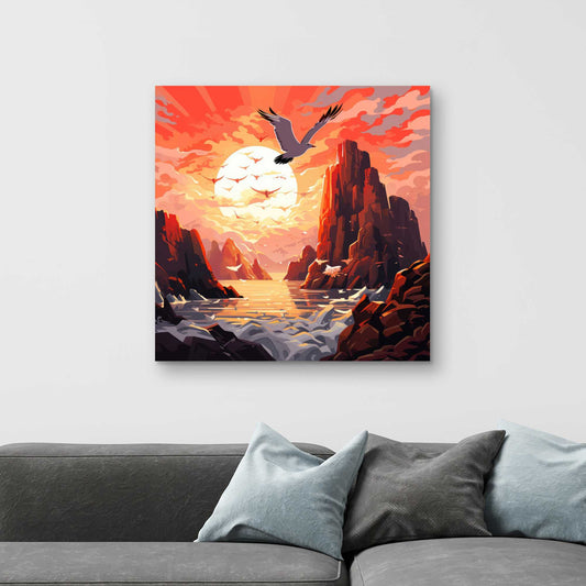 Isles of Omen - Red Canvas Art for Elegant Home Decor