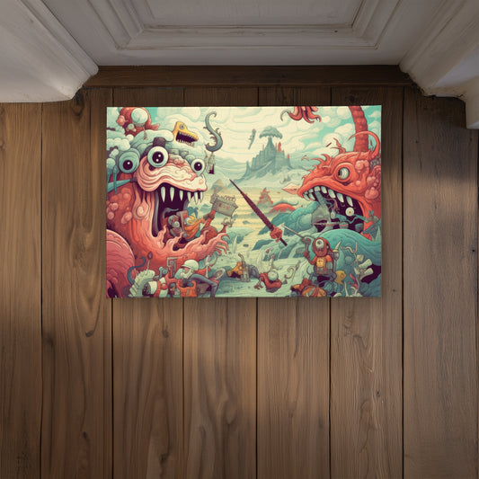 Day of Reckoning Pink Indoor Outdoor Door Mat | Home Decor
