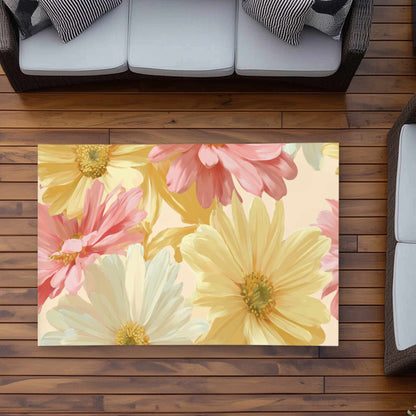 Tapis d'extérieur Sunlit Daisy Dream | Accessoire de décoration intérieure
