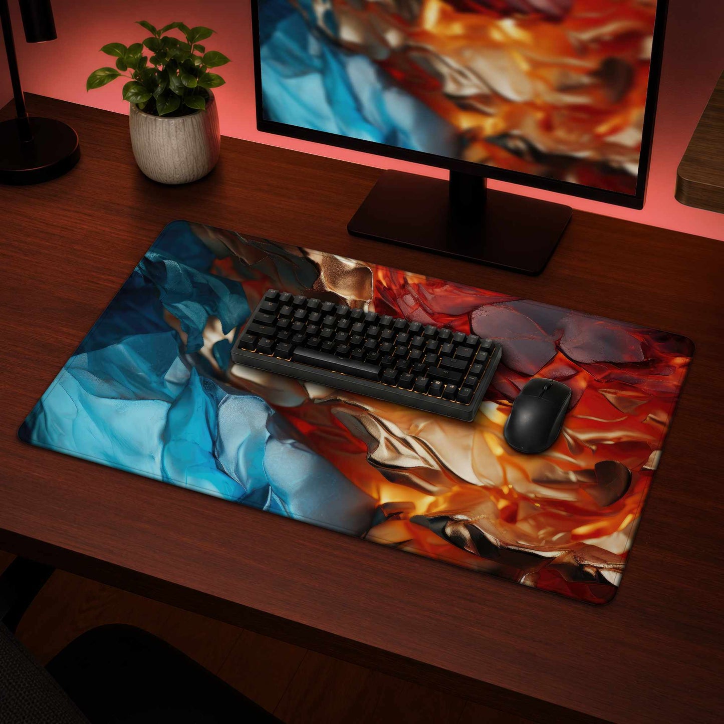 Tapis de bureau contraste minéral - Accessoire de décoration élégant pour la maison