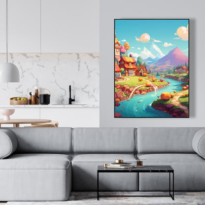 Sweet town - 36"x36" Framed canvas