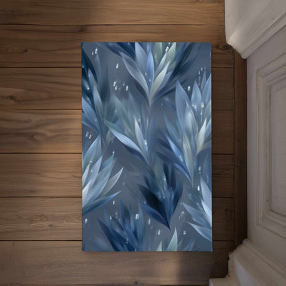 Icy Leaves Indoor Outdoor Door Mat - Stylish Home Decor