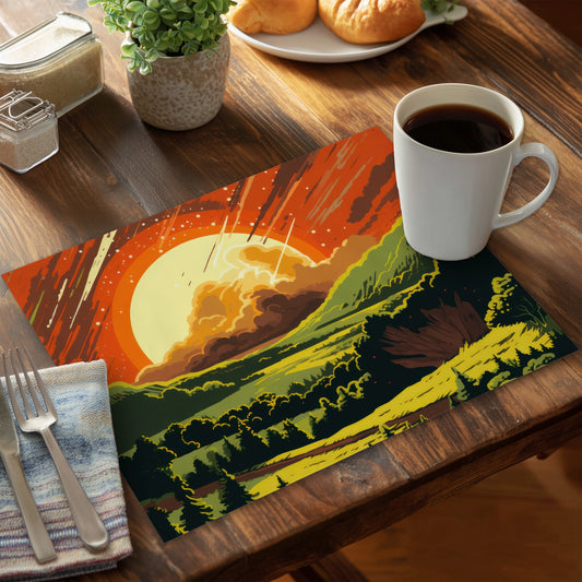 Last Days Green Polyester Placemat | Home Decor Accent
