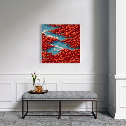 Red Mounds - White Canvas Home Decor for Stylish Interiors