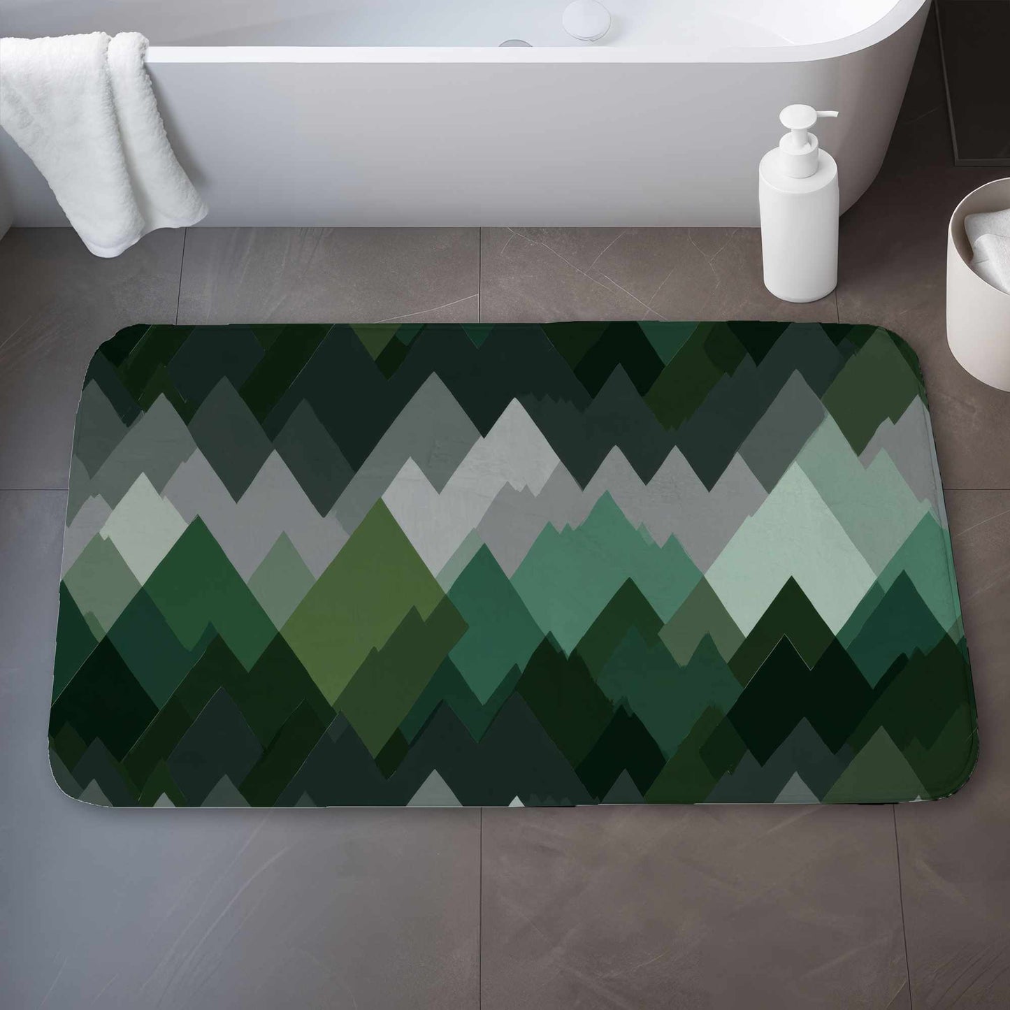 Evergreen Peaks Bath Mat | Stylish Home Decor Rug