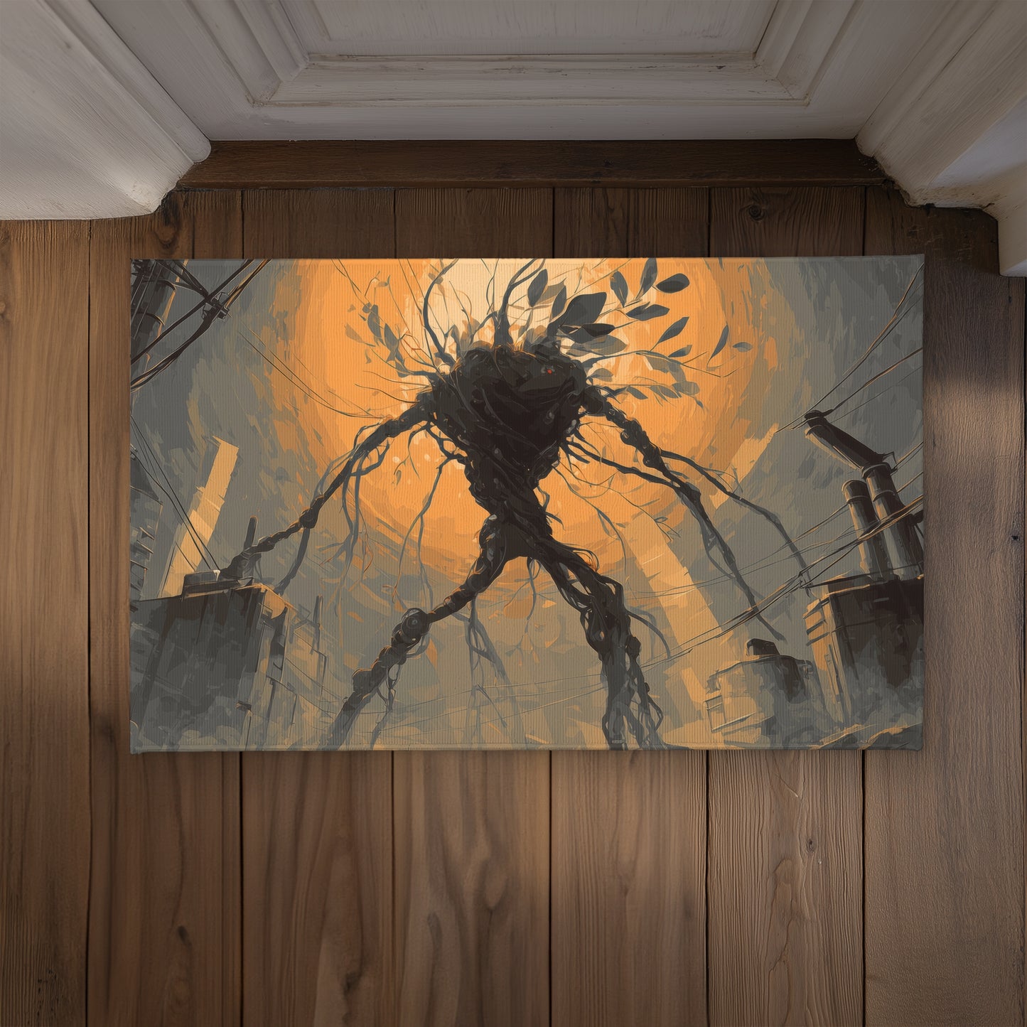 Final Warning Orange Indoor Outdoor Door Mat - Home Decor