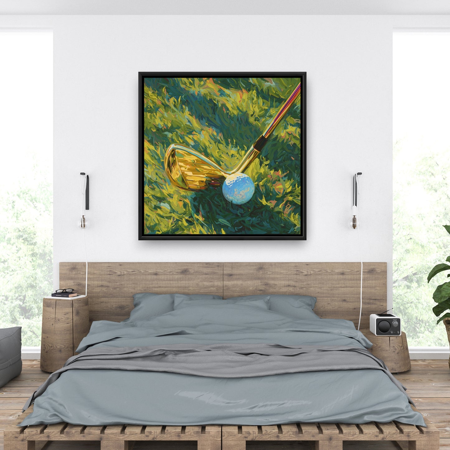 Golden club - 24"x24" Framed canvas