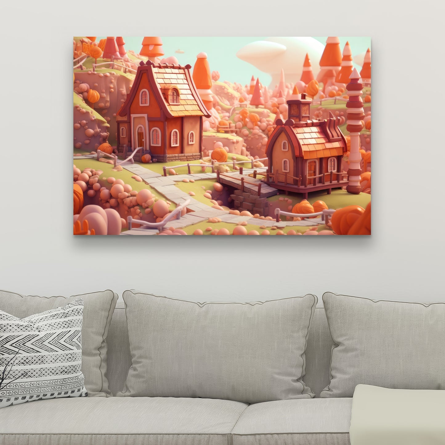 Toy Town - Orange Canvas Home Decor for Vibrant Spaces