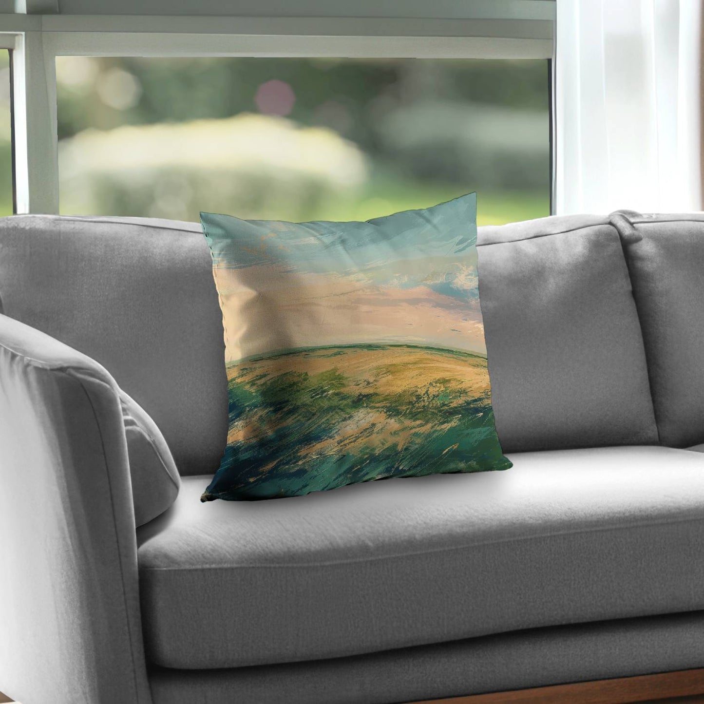 Evening in the field - Throw pillow - Print on demand