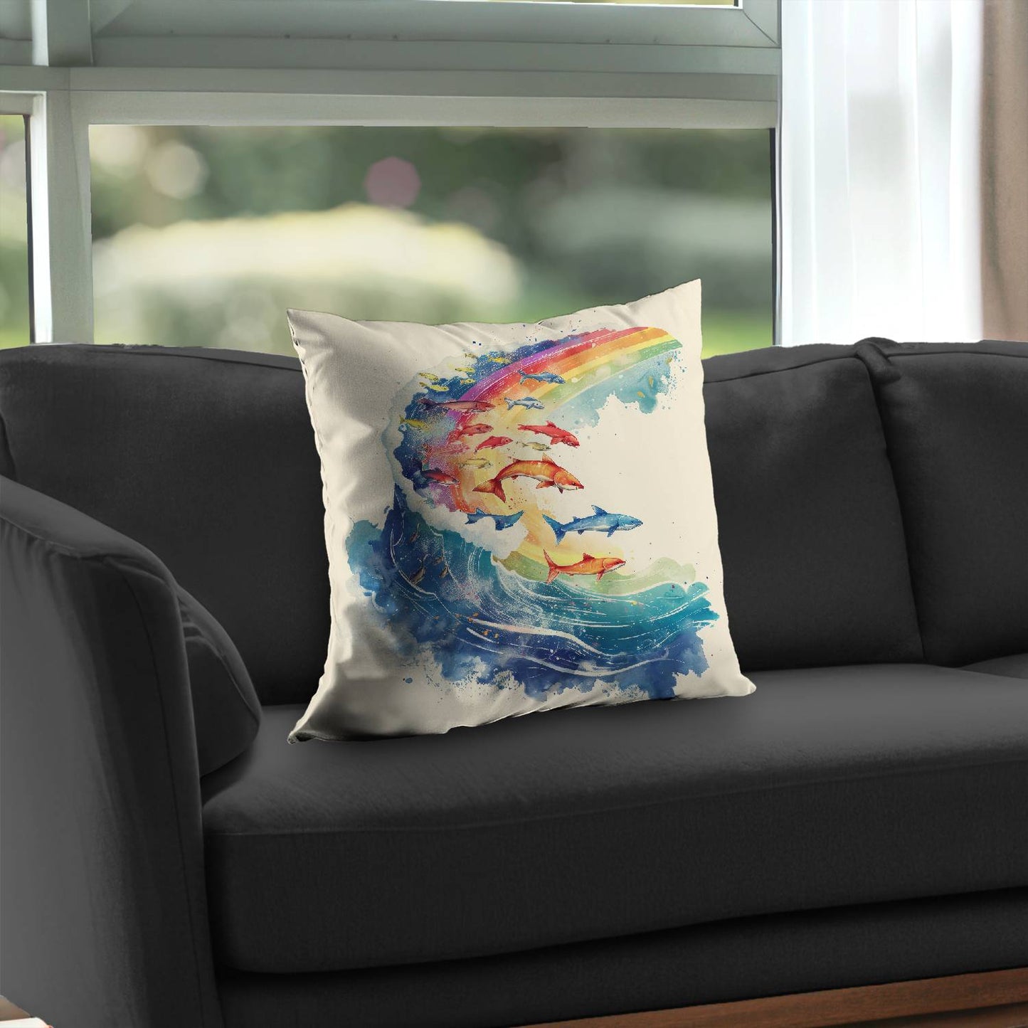 Wavy goodness - Throw pillow - Print on demand