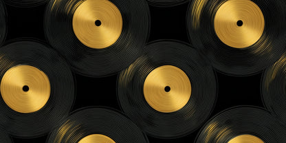 Golden Groove Circles Desk Mat - Stylish Home Decor Pad