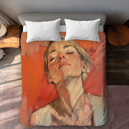 Relief Red Duvet Cover | Stylish Home Decor for Cozy Spaces