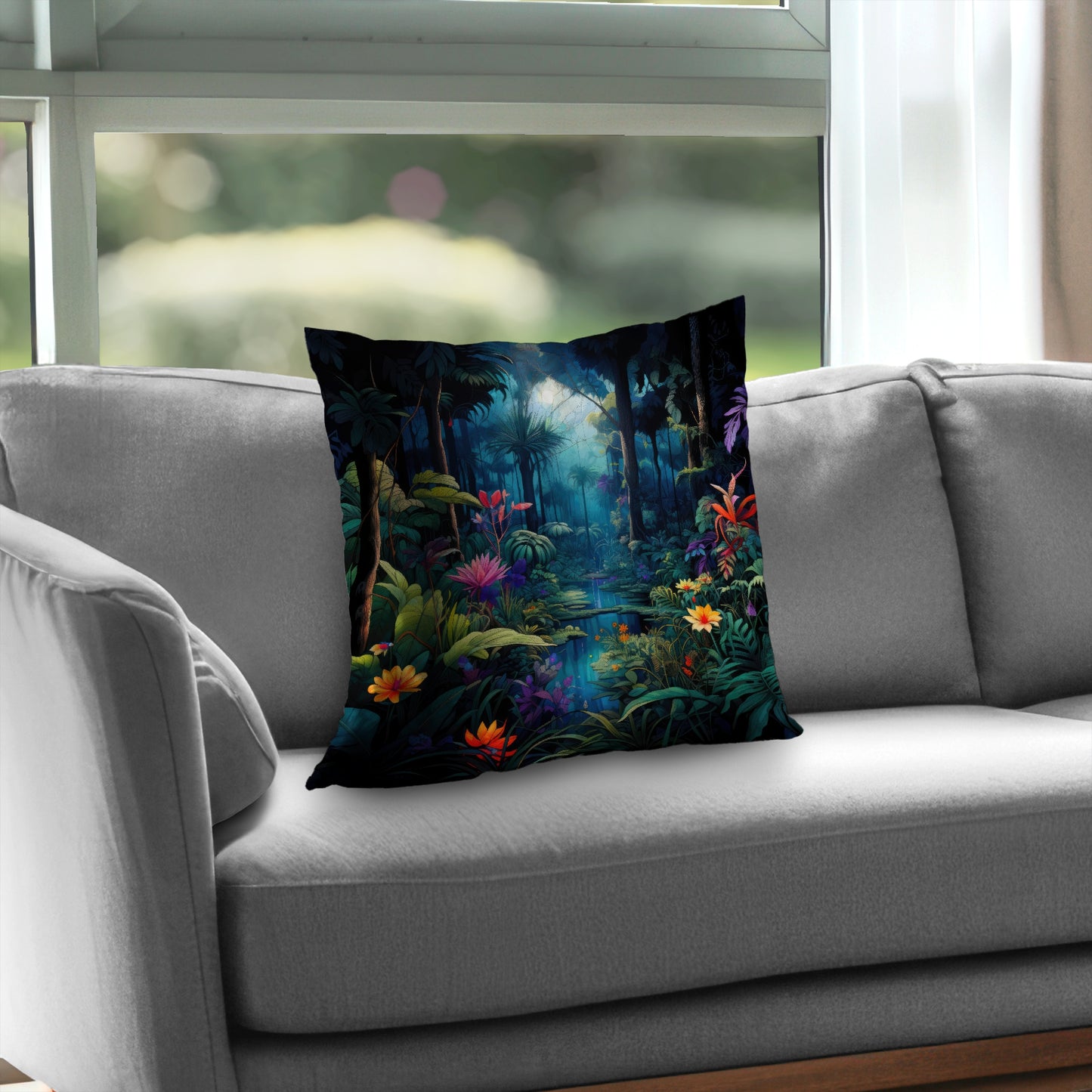 The beauty of nature Blue poly twill throw pillow insert