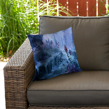 Valley of Ice Poly Twill Throw Pillow | Stylish Home Decor