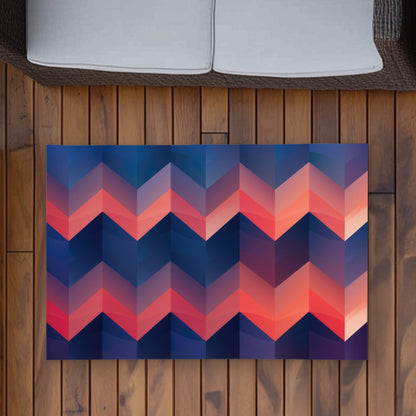 Heat Waves Red Outdoor Area Rug | Stylish Home Decor