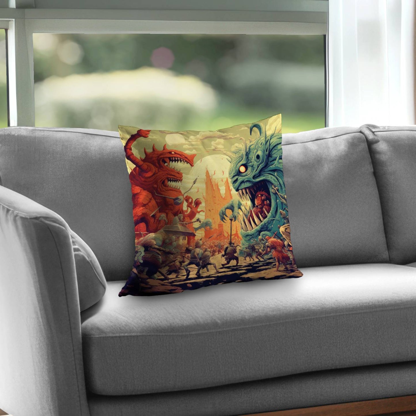 Colossi - Throw pillow - Print on demand