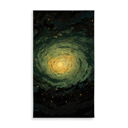 Swirling Gases Yellow Indoor Outdoor Tablecloth for Home Decor