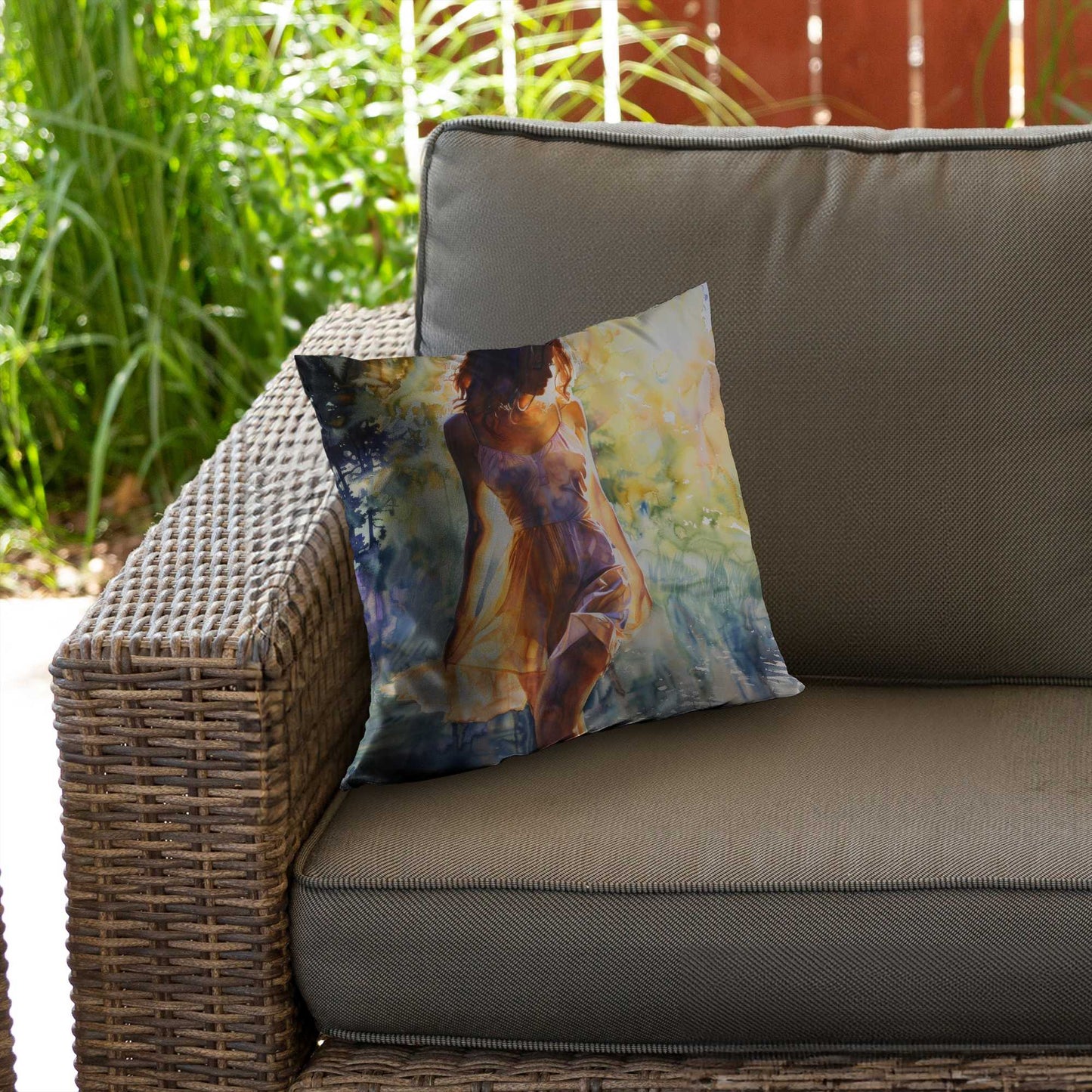 Coussin décoratif en sergé de polyester « Hors de l'eau » - Accessoire de décoration intérieure
