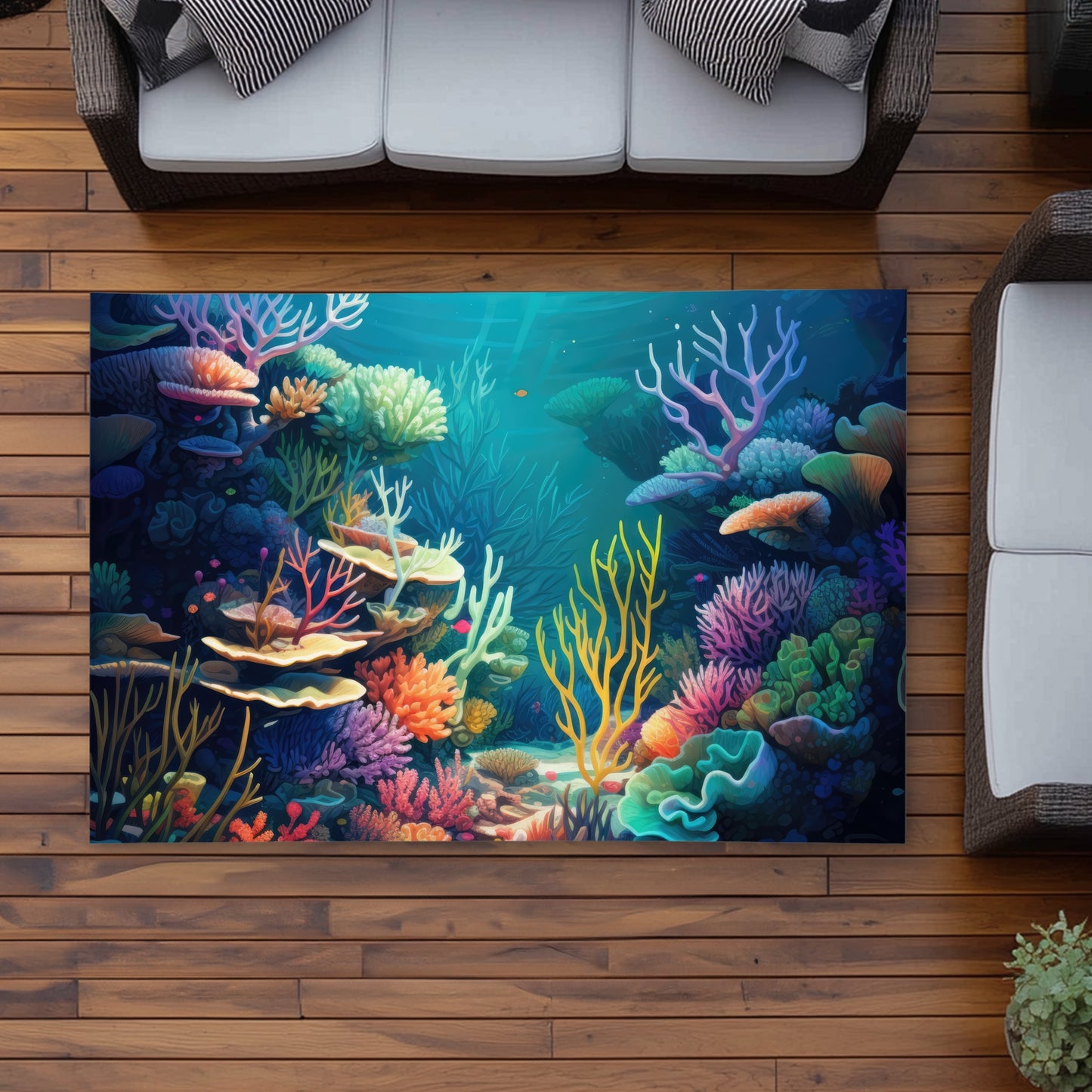 Filled with life Orange Outdoor Area Rug | Home Decor Essentials