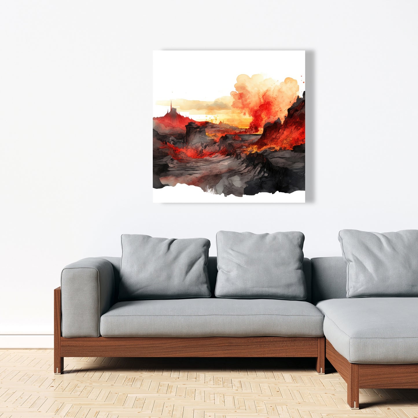 Minimalist Flow - Red Canvas Art | Modern Style